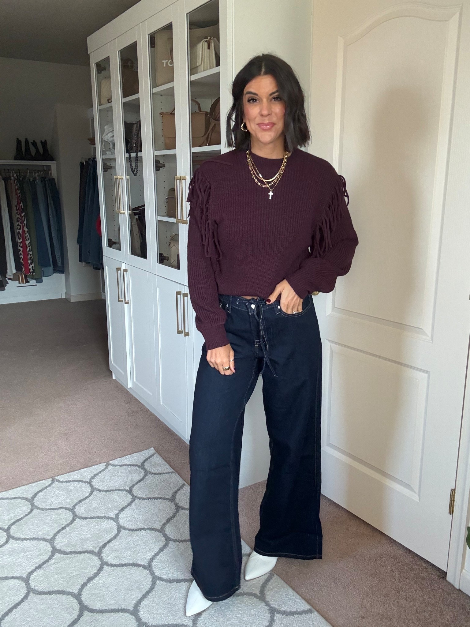 Size small in sweater
Size 2 in jeans (need size zero) size down one. On sale for $13!

#LTKmomlife #LTKFindsUnder100 #LTKHoliday