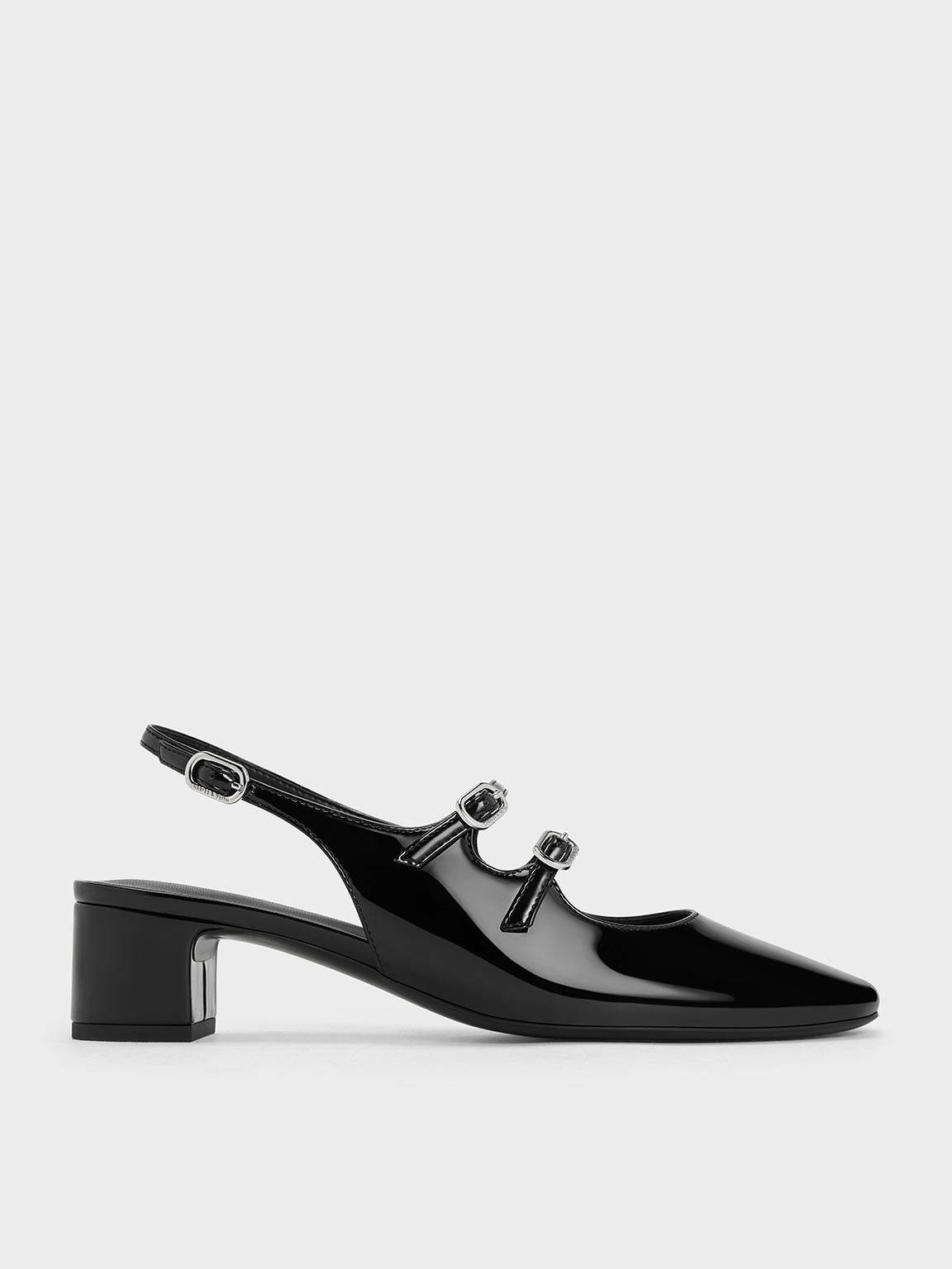 Double-Strap Slingback Mary Jane Pumps
 - Black Box | Charles & Keith UK