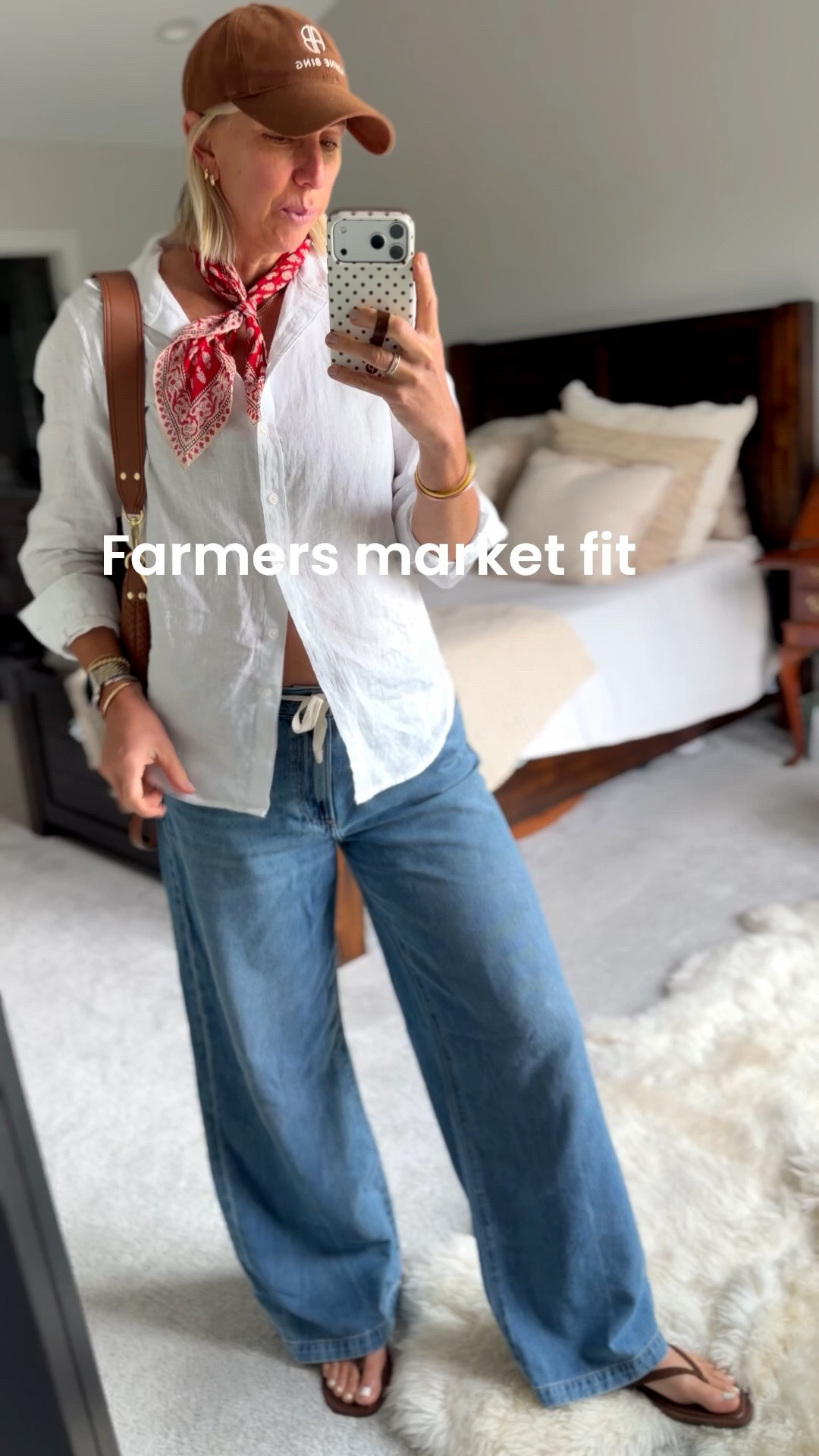 Comfy breathable farmers market outfit. These amazing lightweight jeans are perfect for Summer. Love the mid rise and the adjustable tie fit this linen shirt is such an easy summer top. 
It fits true to size. ￼

#LTKdayinmylife #LTKootd #LTKmomlife