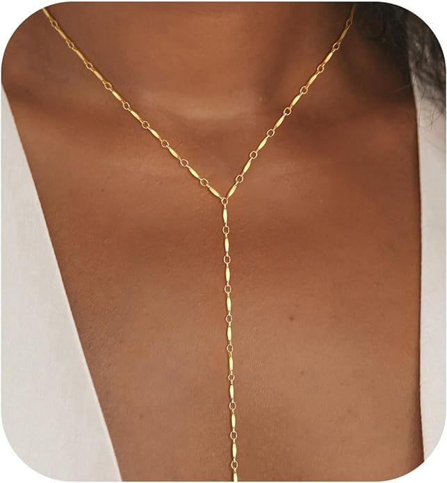 Picuzzy Layered Silver Necklace for Women, Dainty Silver/Gold Plated Long Necklaces for Women Tre... | Amazon (US)