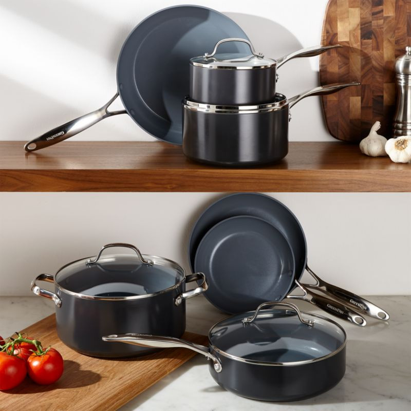 Green Pan Valencia Pro Ceramic Nonstick 11-Piece Cookware Set + Reviews | Crate and Barrel | Crate & Barrel