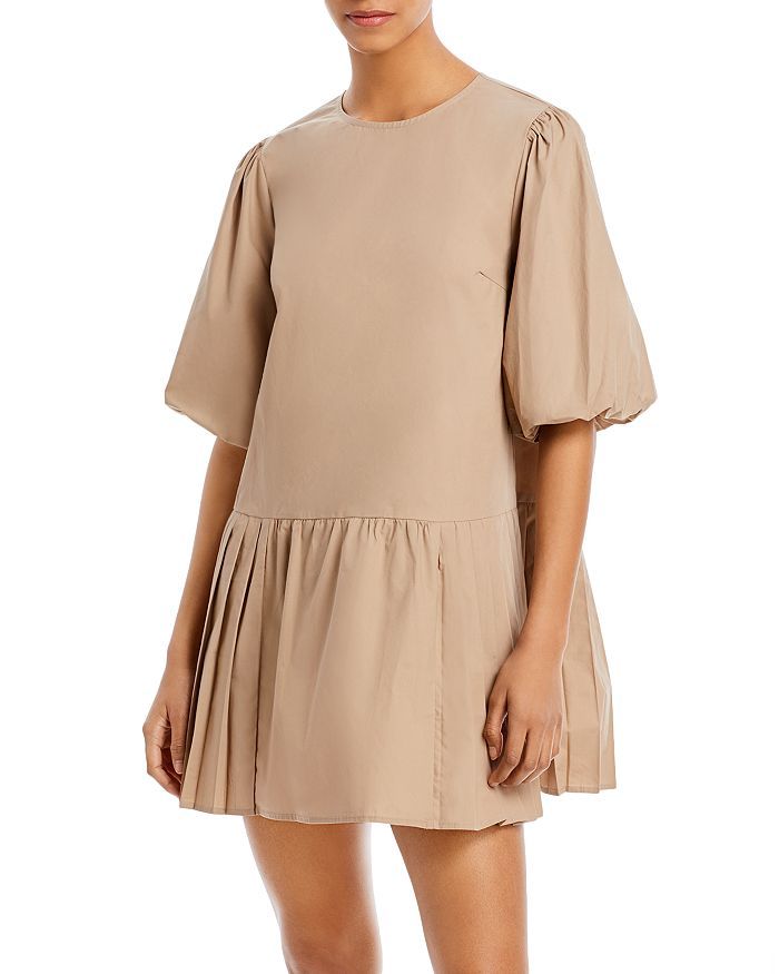Drop Waist Pleated Poplin Mini Dress - 100% Exclusive | Bloomingdale's (US)