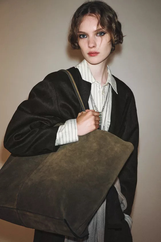 MAXI SUEDE SHOPPER | Zara UK