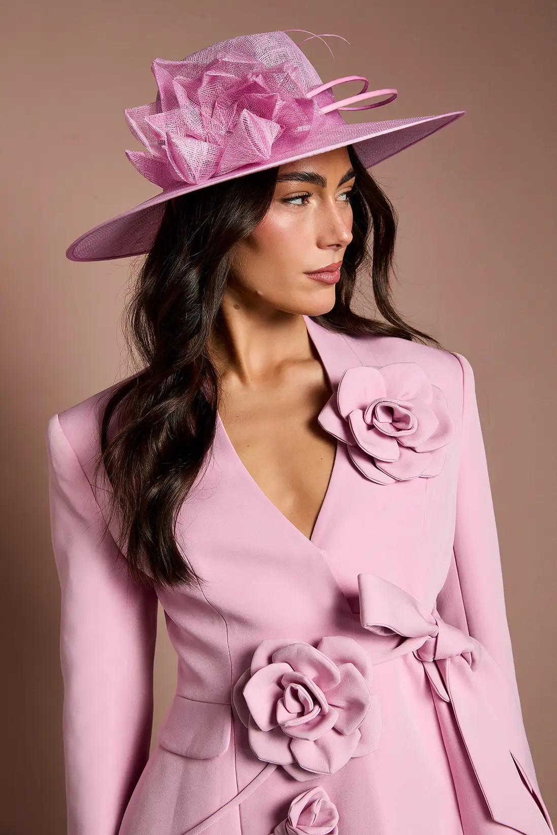 Pink Coast Lisa Tan Origami Flower Fedora Hat | PrettyLittleThing USA | PrettyLittleThing US