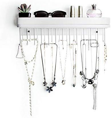 JACKCUBE DESIGN Hanging Jewelry Organizer Necklace Hanger Bracelet Holder Wall Mount Necklace Organi | Amazon (US)