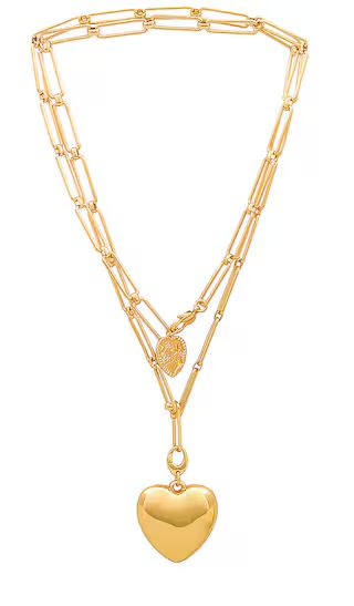 X Revolve Puffy Heart Chain Necklace in Gold | Revolve Clothing (Global)