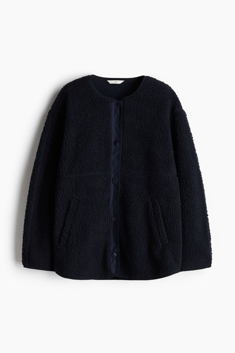 H & M - Teddy Fleece Jacket - Blue | H&M (US + CA)