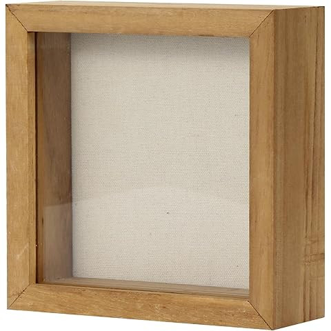 5x5 Small Shadow Box Frame with Linen Back - Sturdy Memory Display Case of Flower, Pictures, Meda... | Amazon (US)