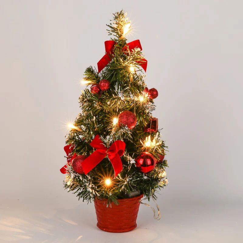 15.7-inch Pre-Lit Battery Operated Tabletop Mini Artificial Christmas Tree Decor with UL-Certifie... | Walmart (US)