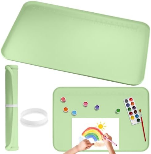 Silicone Mat for Crafts, 24" x 16" Painting Art Mat for Kids with Raised Edges, Silicone Paint Ma... | Amazon (US)