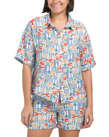 Lobster Woven Top | TJ Maxx