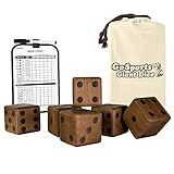 Amazon.com: GoSports Giant 3.5" Wooden Playing Dice Set with Bonus Rollzee Scoreboard (Includes 6... | Amazon (US)