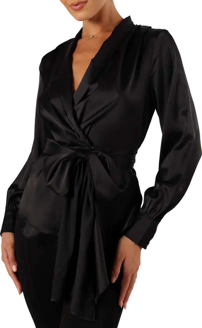 Aydin Satin Wrap Top | Nordstrom