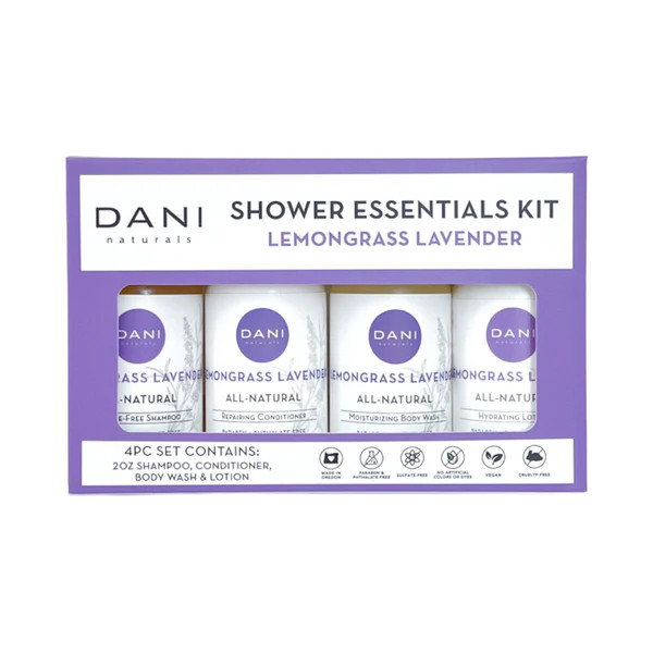 Shower Essentials Kit in Lemongrass Lavender | DANI Naturals