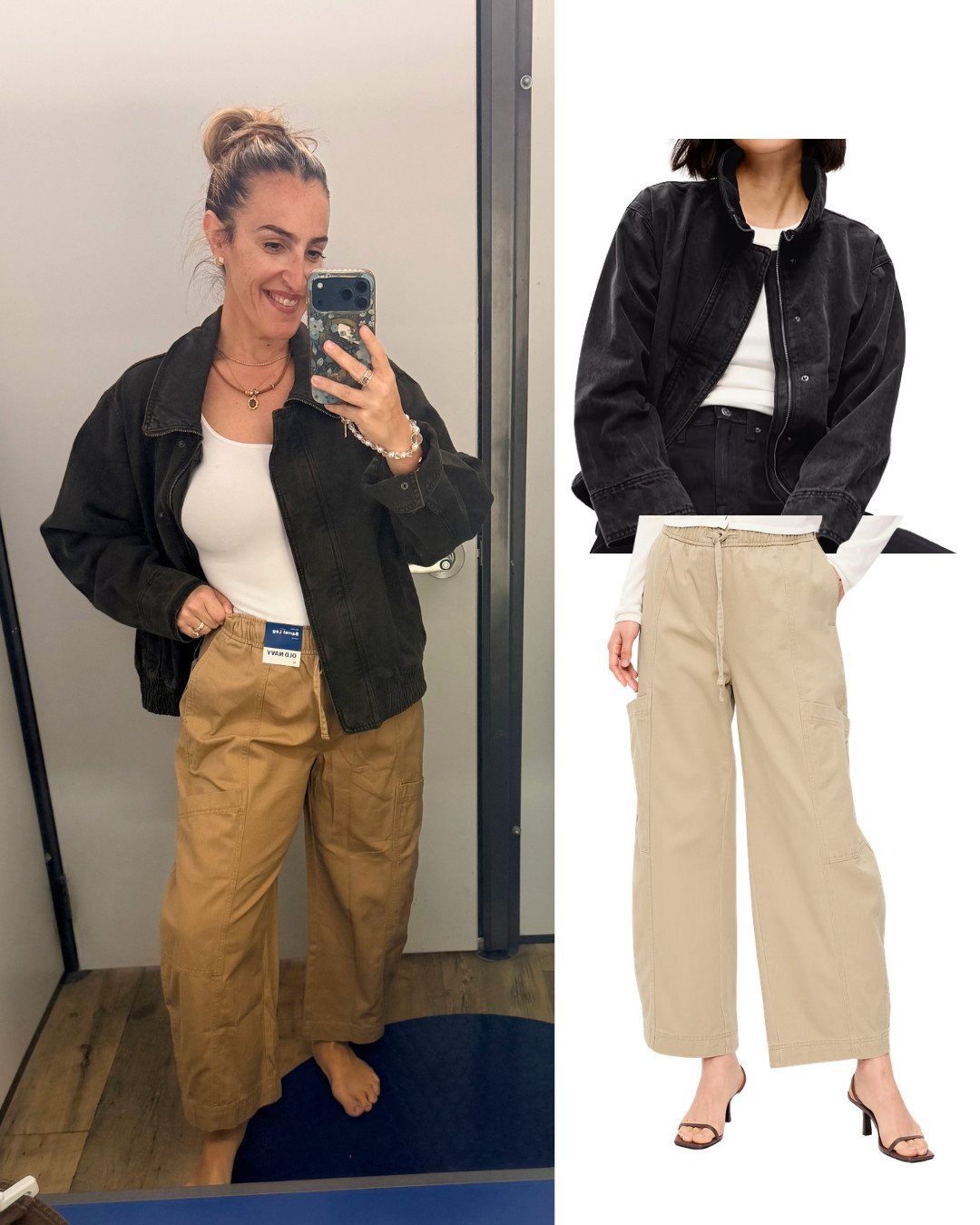 this jacket is amazing! So on trend! they only had a large and im true size medium. i would say size down or go tts. pants run roomy im in a medium and they are big! 

 #LTKootd #LTKmomlife #LTKOver40