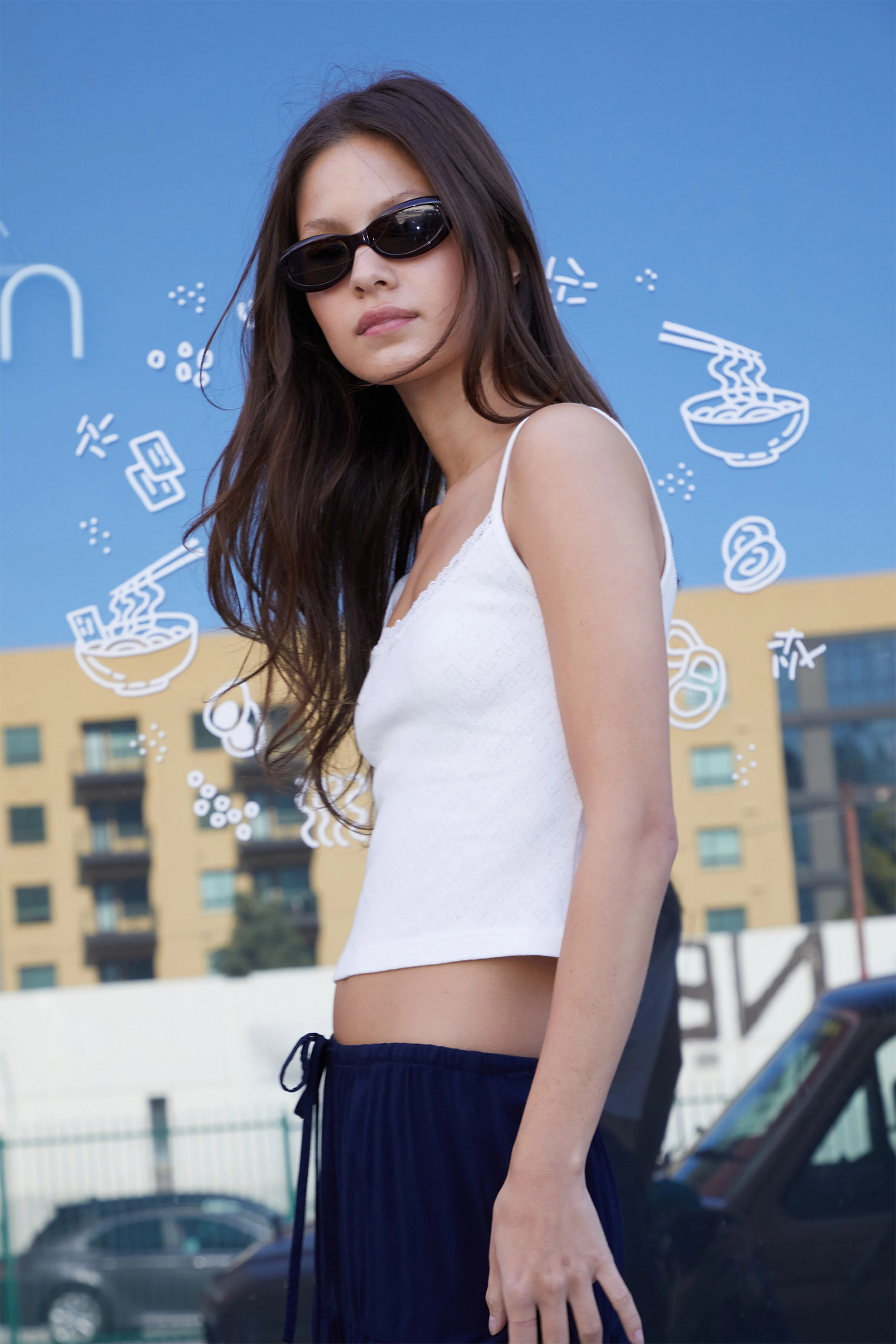 John Galt Pointelle Skylar Lace Pajama Tank Top | PacSun | PacSun