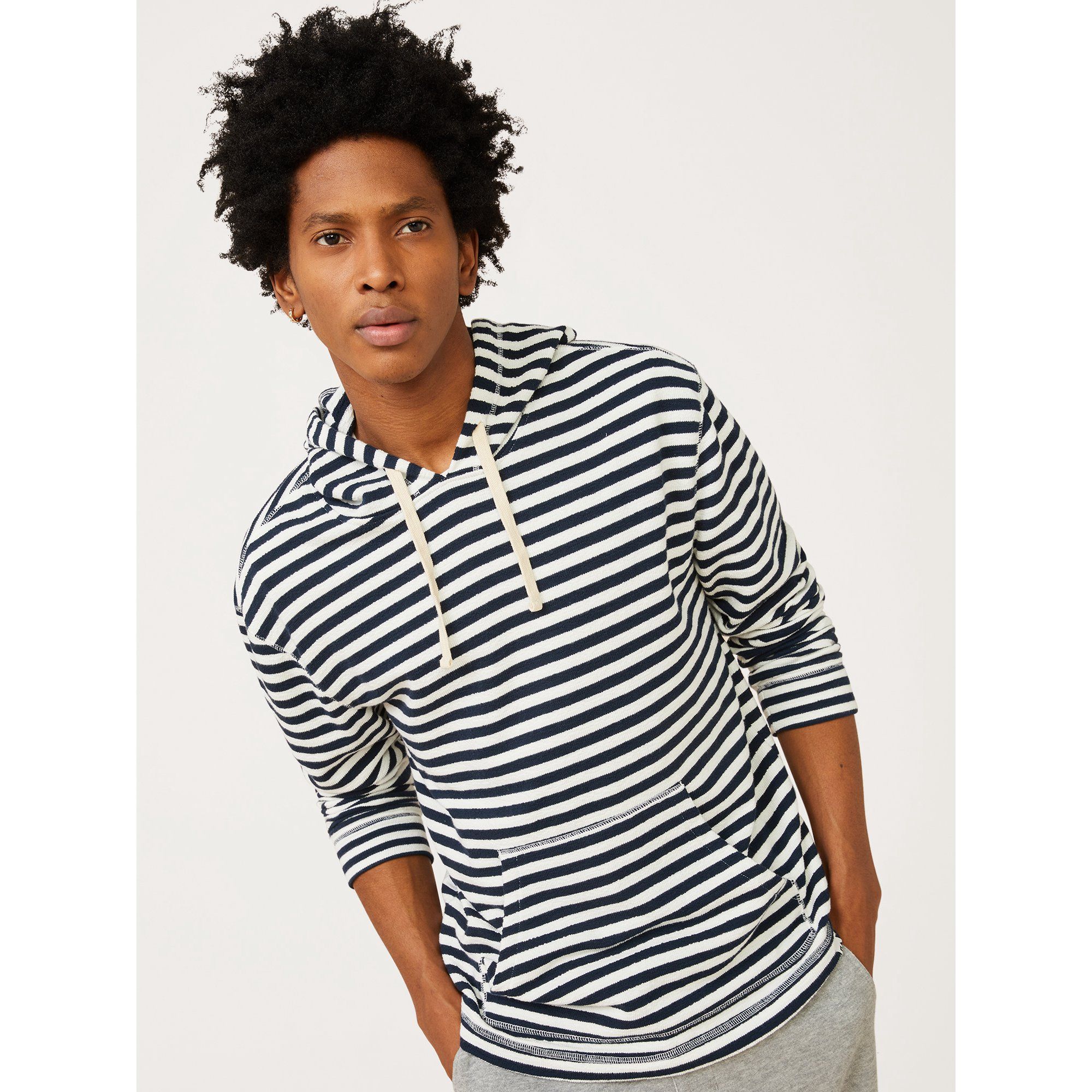 Free Assembly Men's Long Sleeve Stripe Hoodie | Walmart (US)