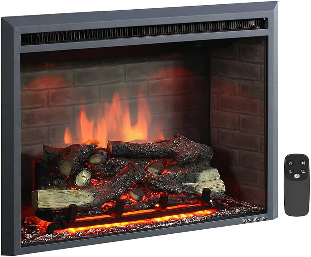 PuraFlame Western Electric Fireplace Insert with Fire Crackling Sound, Remote Control, 750/1500W,... | Amazon (US)