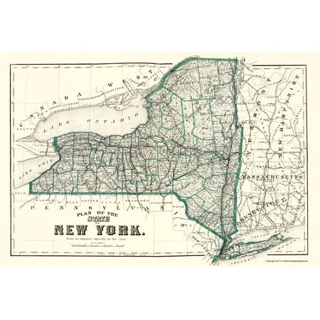 New York Planning - 1873 - 23.00 x 34.09 - Glossy Satin Paper | Walmart (US)