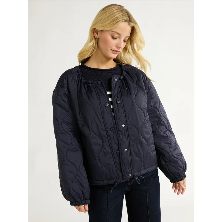 Free Assembly Women's Quilted Parachute Jacket, XS-XXL | Walmart (US)