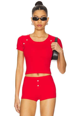 Cuddle Cloud Knit Short in Cherry | Revolve Clothing (Global)