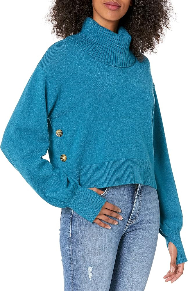 The Drop Women's @lucyswhims Side Button Cropped Turtleneck Sweater | Amazon (US)