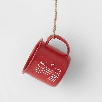 2.5in Red Speckled Metal Mug Christmas Tree Ornament - Wondershop™ | Target