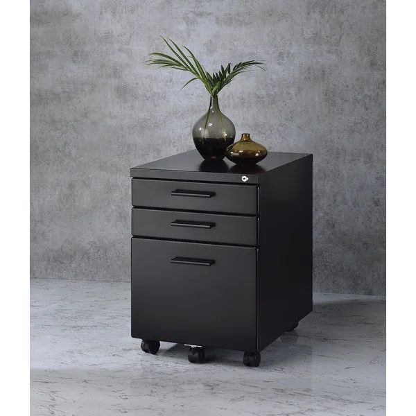 Prise Black 3-drawer File Cabinet with Caster Wheels - Bed Bath & Beyond - 38169058 | Bed Bath & Beyond