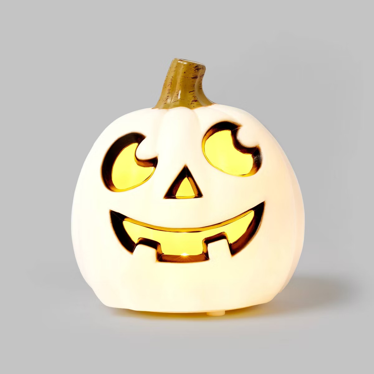 5" Light Up Pumpkin with Happy Face White Halloween Decorative Prop - Hyde & EEK! Boutique™ | Target