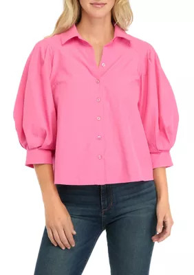 Crown & Ivy™ Women's Balloon Sleeve Woven Blouse | Belk