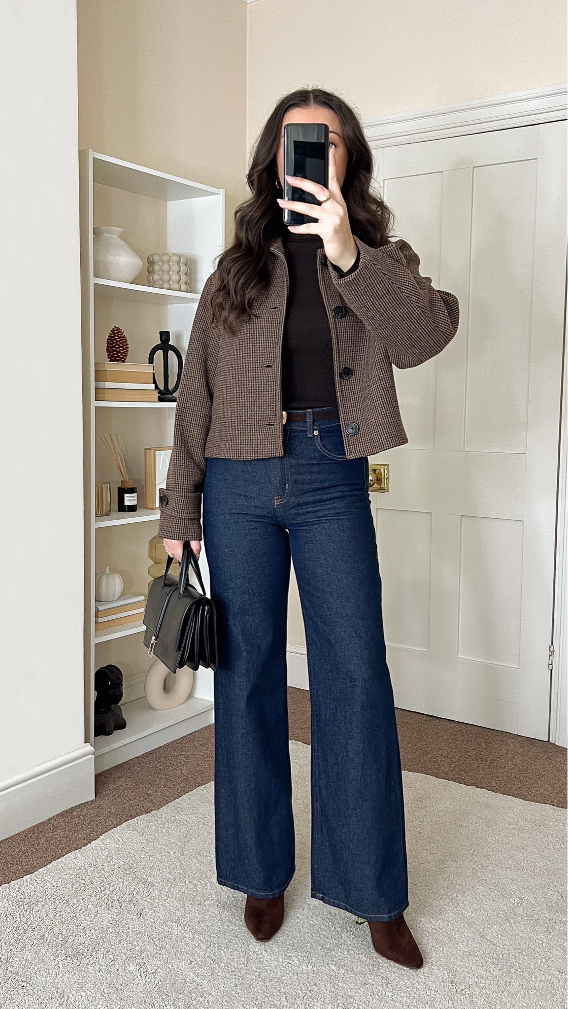 Casual chic early winter outfit. Roll neck is Uniqlo, wearing size S. Jacket is Mango, wearing size XS. Jeans are H&M, wearing size UK8. 

#LTKstyletip #LTKwinter #LTKCyberWeek