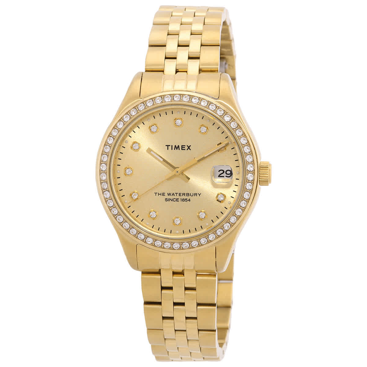 Timex Waterbury Traditional Quartz Crystal Gold Dial Watch TW2U53800 | Jomashop.com & JomaDeals.com