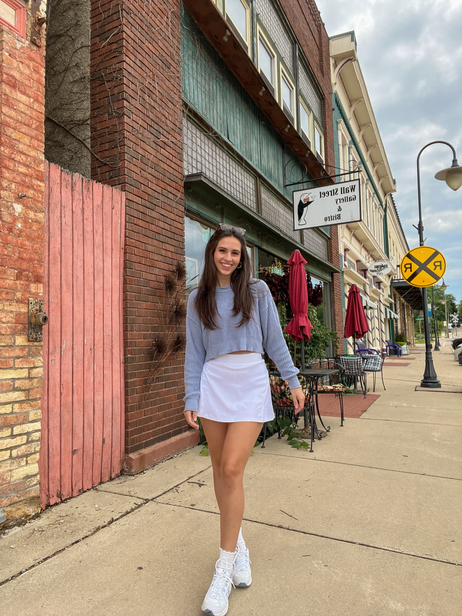 Tennis skirt white tennis skirt new balance shoes new balance 608 blue sweater chunky sweater 

#LTKfit #LTKunder100 #LTKstyletip