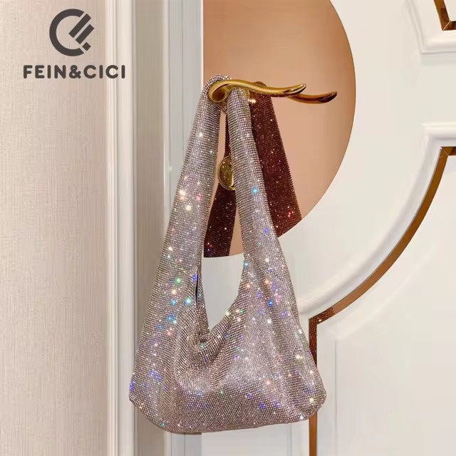 ラインストーン付きクリスタルメッシュハンドバッグ,ラインストーン付... | AliExpress (US)