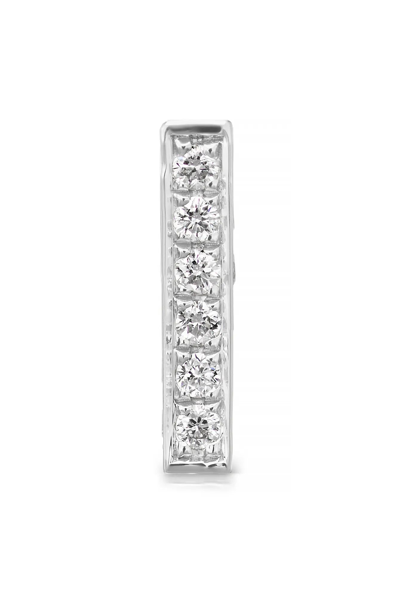 Maria Tash Square Diamond Pave Bar Threader in White Gold at Nordstrom, Size 7 Mm | Nordstrom