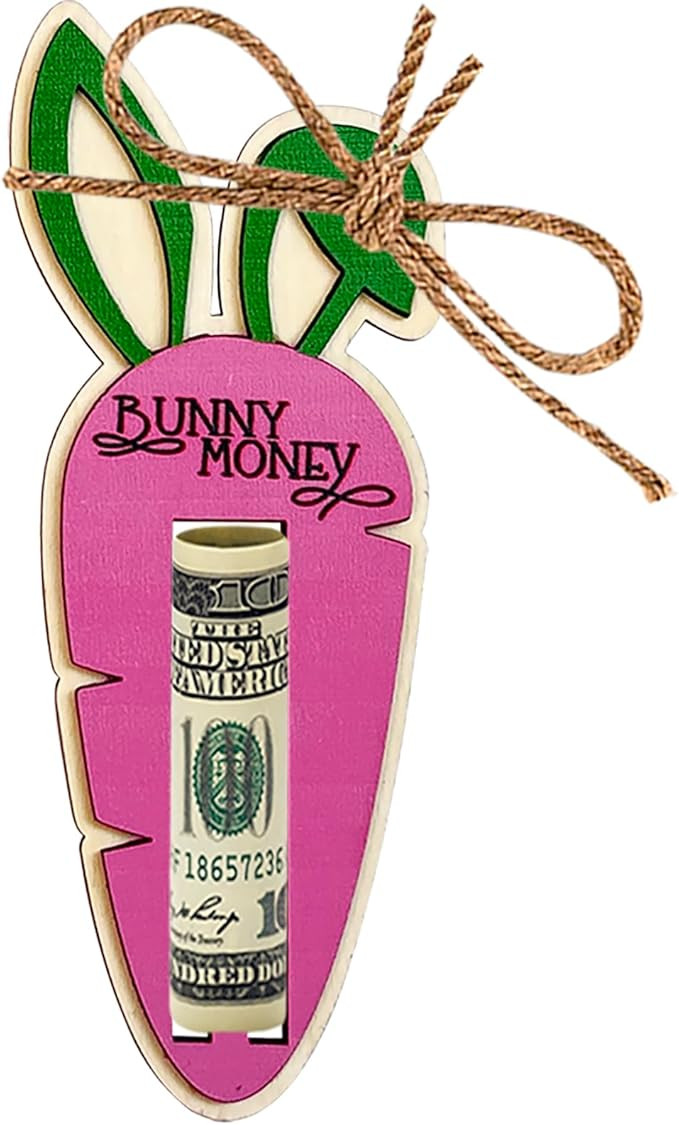 Easter Bunny Money Holder Carrot for Cash Gift,Cards Holder Basket Tag,Stuffers for Toddler,Kids,... | Amazon (US)