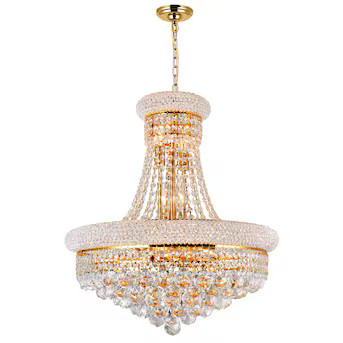 CWI Lighting Empire 14-Light Gold Traditional Damp Rated Chandelier | Lowe's