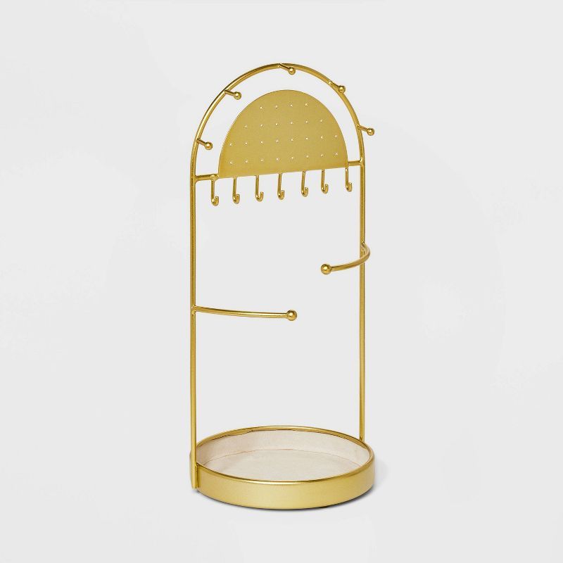 Metal Velvet Stand Jewelry Storage - A New Day&#8482; Gold | Target