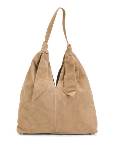 Made In Italy Suede Slouchy Knot Handle Hobo | TJ Maxx