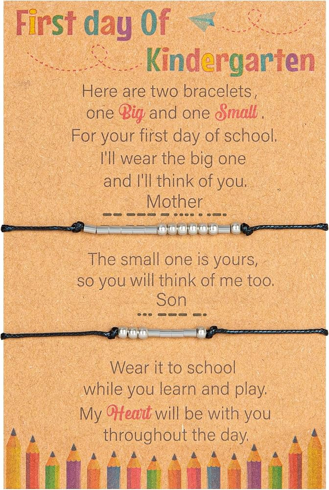 Back to School Supplies, First Day of Kindergarten Bracelet, Back to School Bracelet Mommy and Me... | Amazon (US)