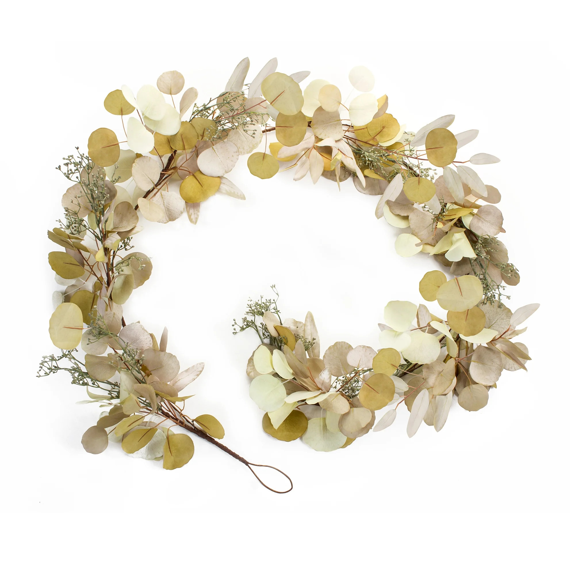 Melrose Set of 2 White and Yellow Eucalyptus Fall Harvest Garlands 6' x 10" | Walmart (US)