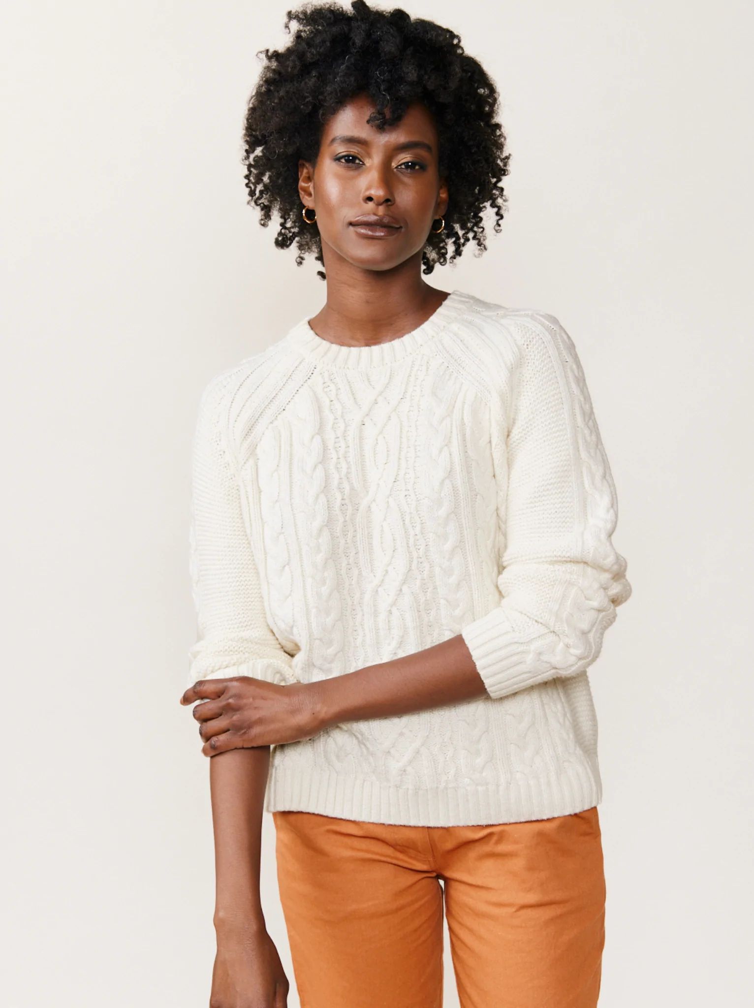Claudette Fisherman Sweater (Antique White / XXL) | ABLE Clothing