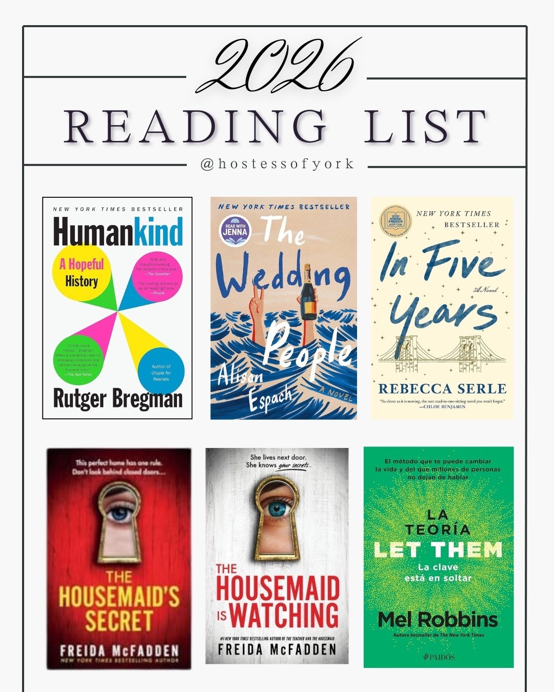 My reading list for 2026! Great deals during cyber Monday to stock up! 

#books #reading #readinglist #book #read #housemaid #humankind #gifts #giftguide #gifting #christmas #holiday 

#LTKGiftGuide #LTKmorningroutine #LTKCyberWeek