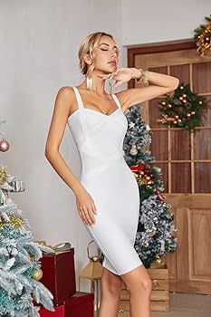 meilun Women's Celebrity Bandage Bodycon Dress Strap Party Pencil Dress | Amazon (US)