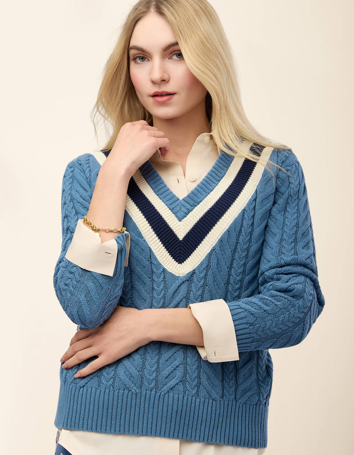 Lorna Varsity Sweater Bluestone | Spartina 449
