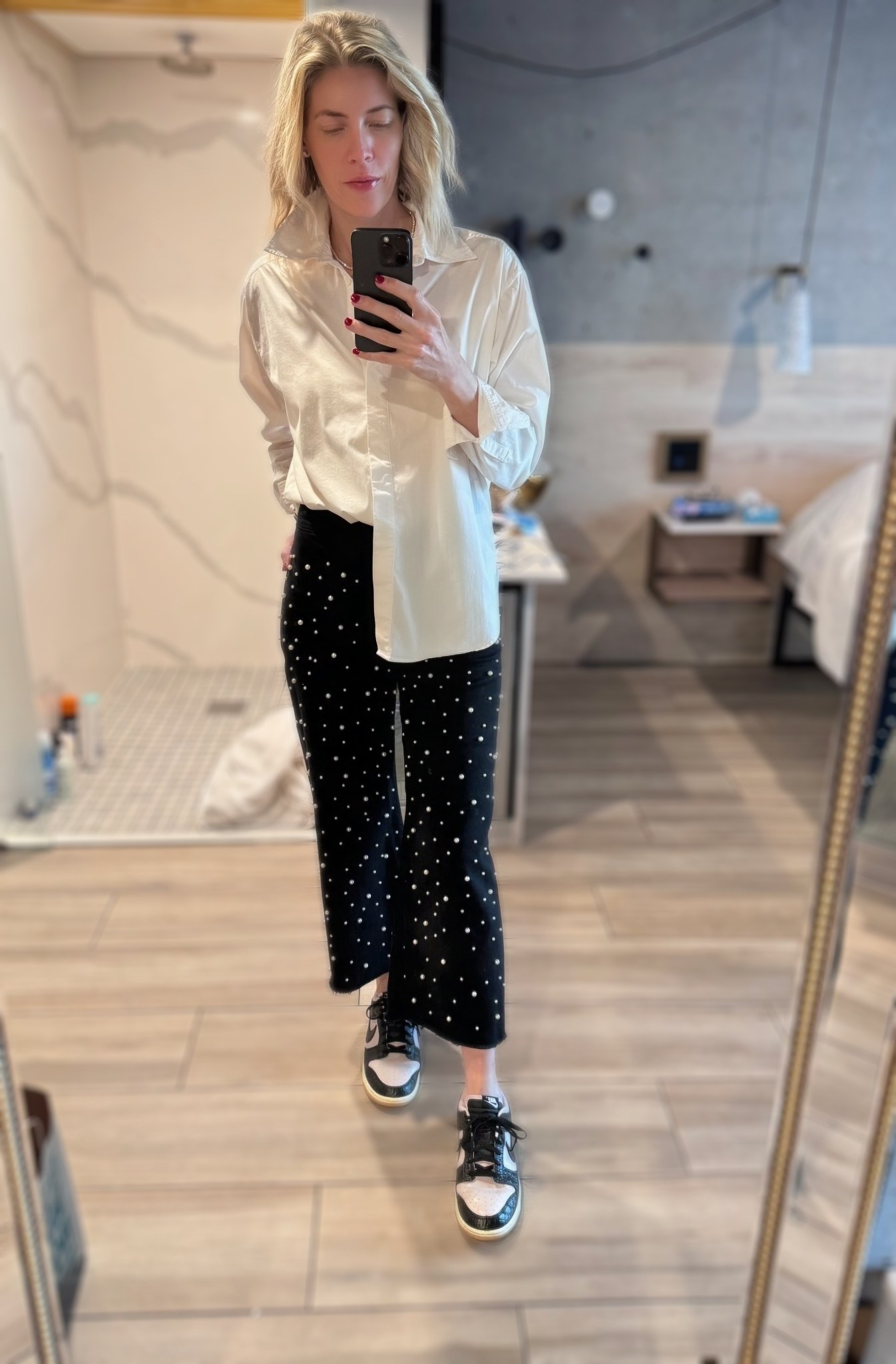 Pearl cropped denim by Antonio Melani at Dillard’s on sale now! Exact pant linked. Available in black and blue. Wearing size 4. Shirt and shoes sold out. Linked similar  

#LTKSaleAlert #LTKTall #LTKOver40