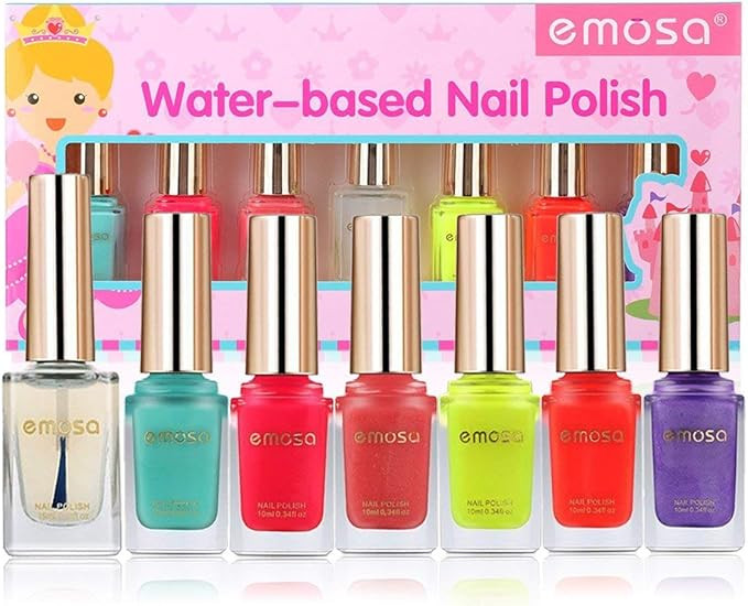 Emosa Nail Polish - Non-Toxic Water Based Peelable Natural, Safe and Chemical Free, Kids Friendly... | Amazon (US)