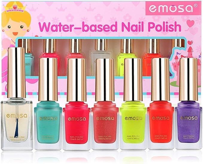Emosa Nail Polish - Non-Toxic Water Based Peelable Natural, Safe and Chemical Free, Kids Friendly... | Amazon (US)