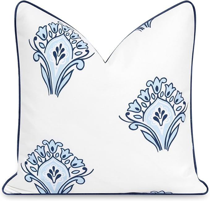 Hofdeco Premium Coastal Patio Indoor Outdoor Throw Pillow Cover Only, 20"x20" Water Repellent for... | Amazon (US)