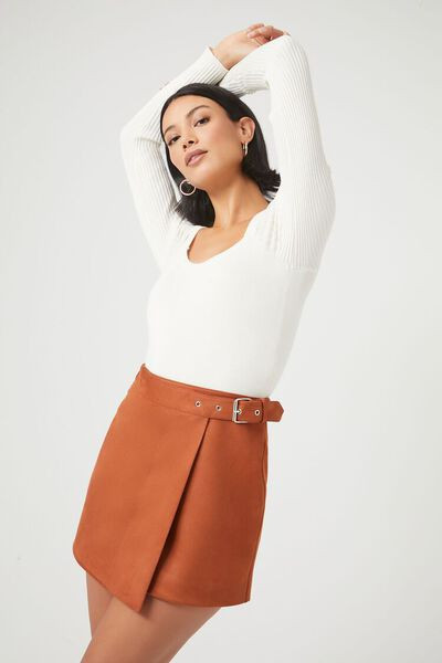 Ribbed Knit Long-Sleeve Bodysuit | Forever 21